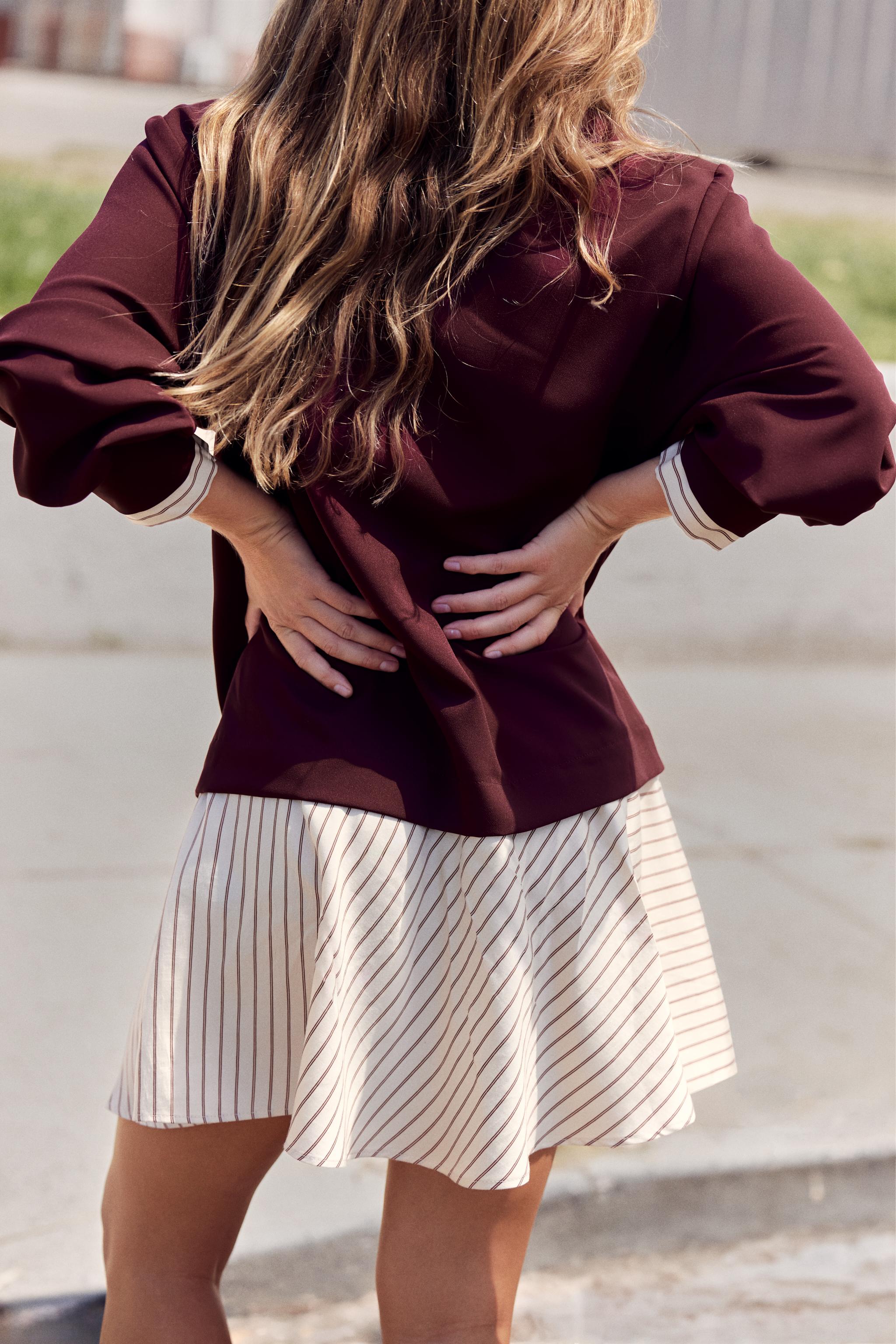 MIXED-FABRIC ZIP-FRONT MINI DRESS